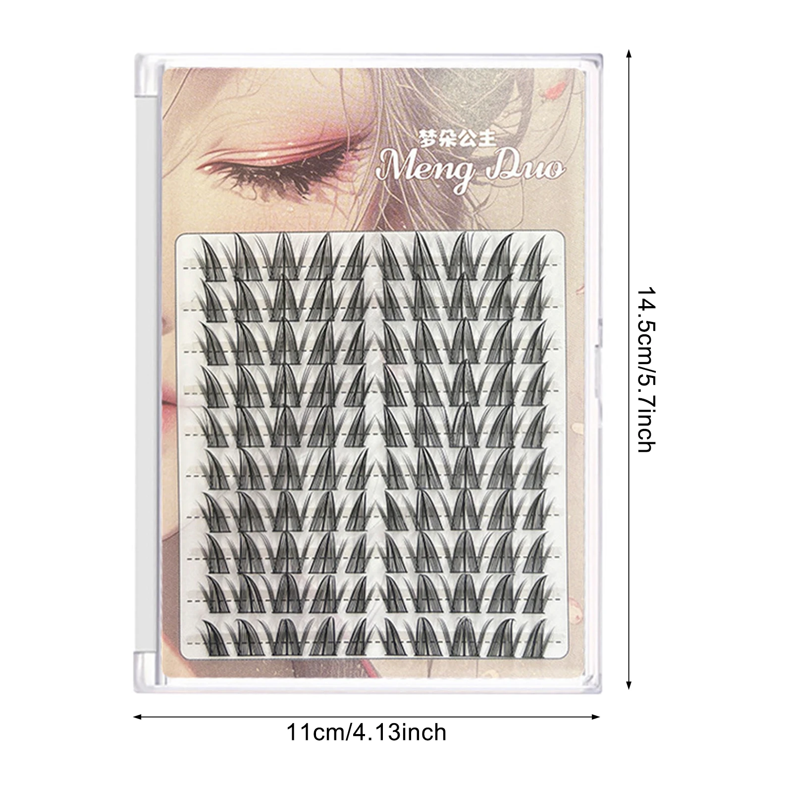 Black Thin Band False Eyelashes Multilayer Self Adhesive Lash Clusters for Beauty Eye Cosplay DIY Makeup