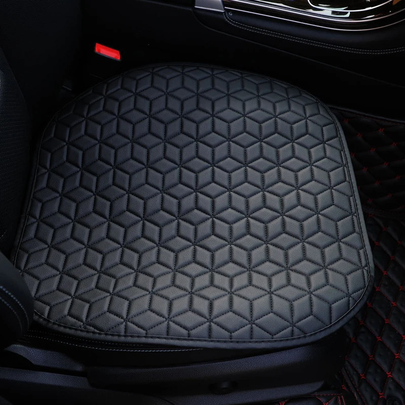 1 Piece Car Front Seat Cover Cushion Mat PU Leather Print Pattern Retro Style Seat Protector Auto Accessories Interior Organizer