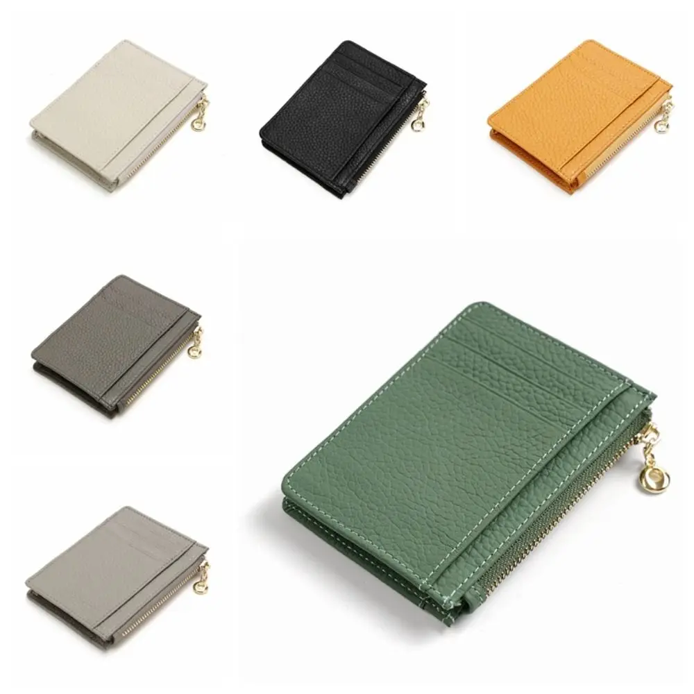 New Large Capacity Cowboy Short Wallet Multi-function Simple Genuine Leather Purse Luxury Cowhide Card Holder Men Women