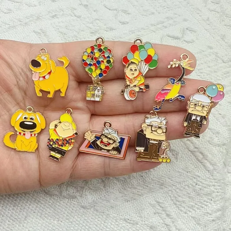 10PCS Cartoon Anime Animal Alloy Enamel Pendant Colorful Dangle DIY Necklace Bracelet Earrings Keychain Accessories