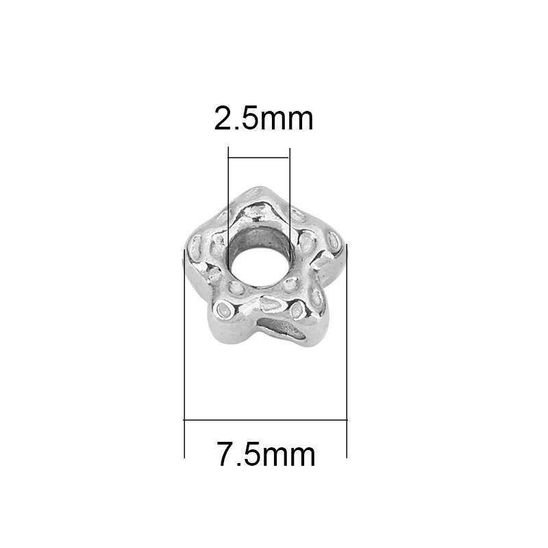 10pcs PVD Stainless Steel Double Hole Beads 7.5mm Never Fade Spacer Beads Bracelet Necklace Findings Jewelry Making Accessories