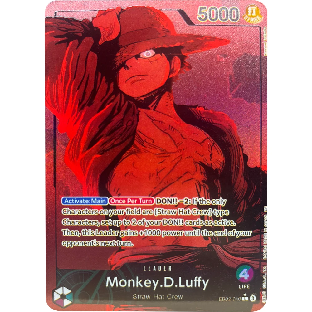 

Коллекционные карточки ONE PIECE GAME Monkey.D.Luffy EB02-010 Straw Hat Crew EN DIY Высококачественные самодельные игровые аниме-карточки в подарок