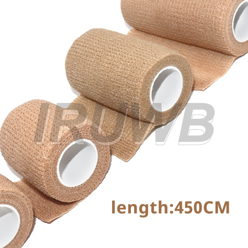 1 Roll Medical Adhesive Bandage Elastic Breathable Sports Self Adhesive Tape Beige Wrap Finger Tape For Wrist Ankle First Aid