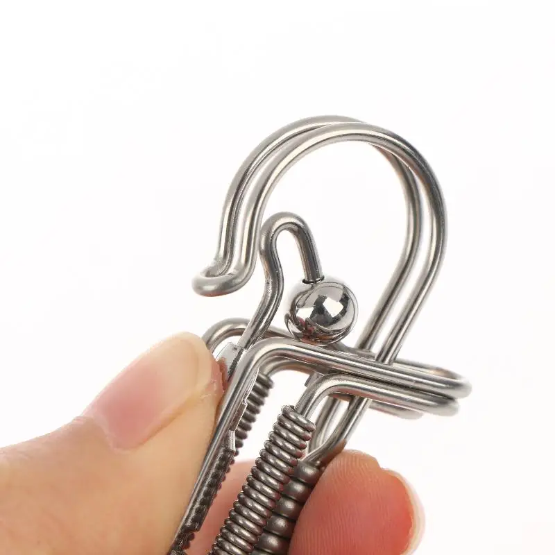 Schlüsselanhänger aus Edelstahl, handgefertigt, poliert, mechanischer Schlüsselring, zum Aufhängen an der Taille oder an der Tasche, als Geschenk für Männer. – Detail 9