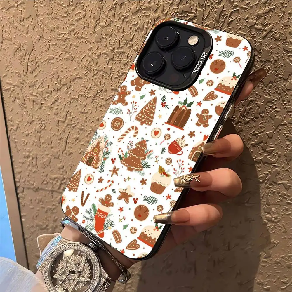 Funda de teléfono navideña Cascanueces para iPhone 17,16,15,14,13,12,X,8,Pro,Max,Plus,E,SE4,Air,Mini IMD negro mate