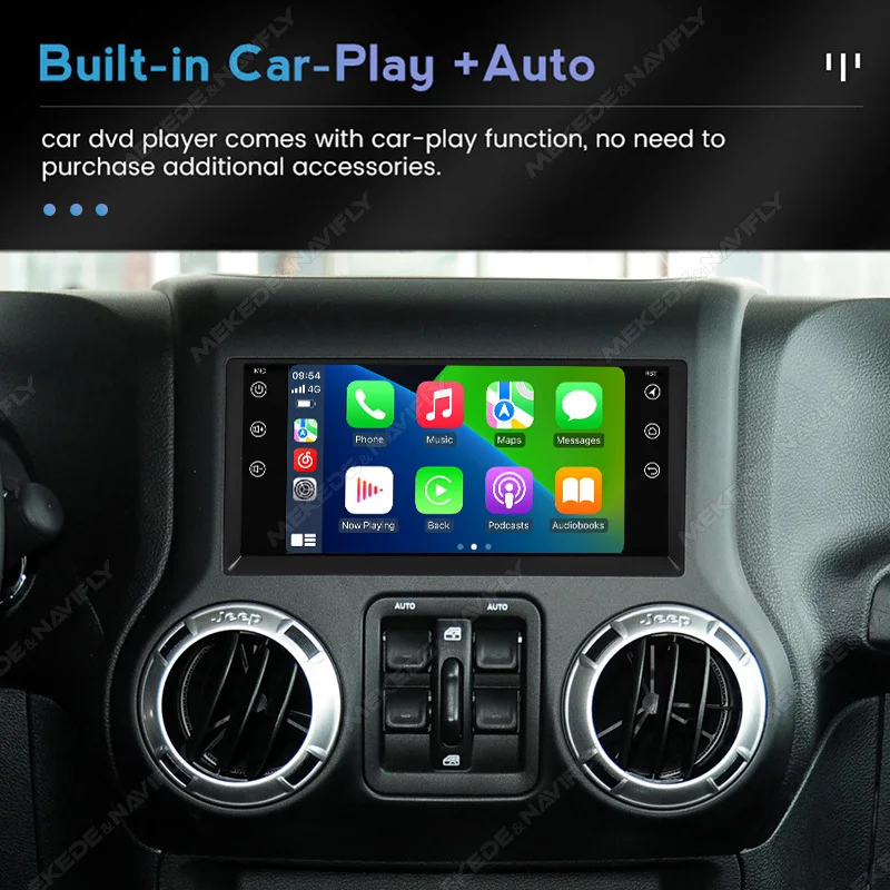 Car Radio Carplay Android Auto For Chevrolet Chrysler Sebring Aspen 300C Jeep Wrangler Commander Compass Patriot Liberty Dodge