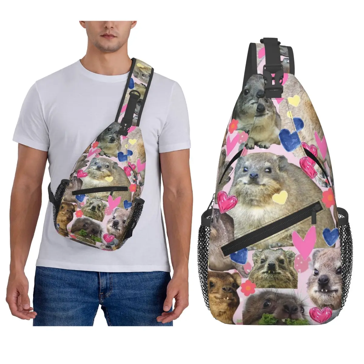 

Симпатичная нагрудная сумка Rock Hyrax, мужской рюкзак через плечо, нагрудная сумка, дорожный походный рюкзак, сумка на плечо