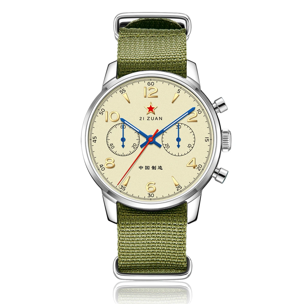 TOPHILL Classic Aviator 40 mm Chronograph 1963 mechanische Armbanduhr ST1901 Herrenuhr Saphirglas BGW9 TL025G
