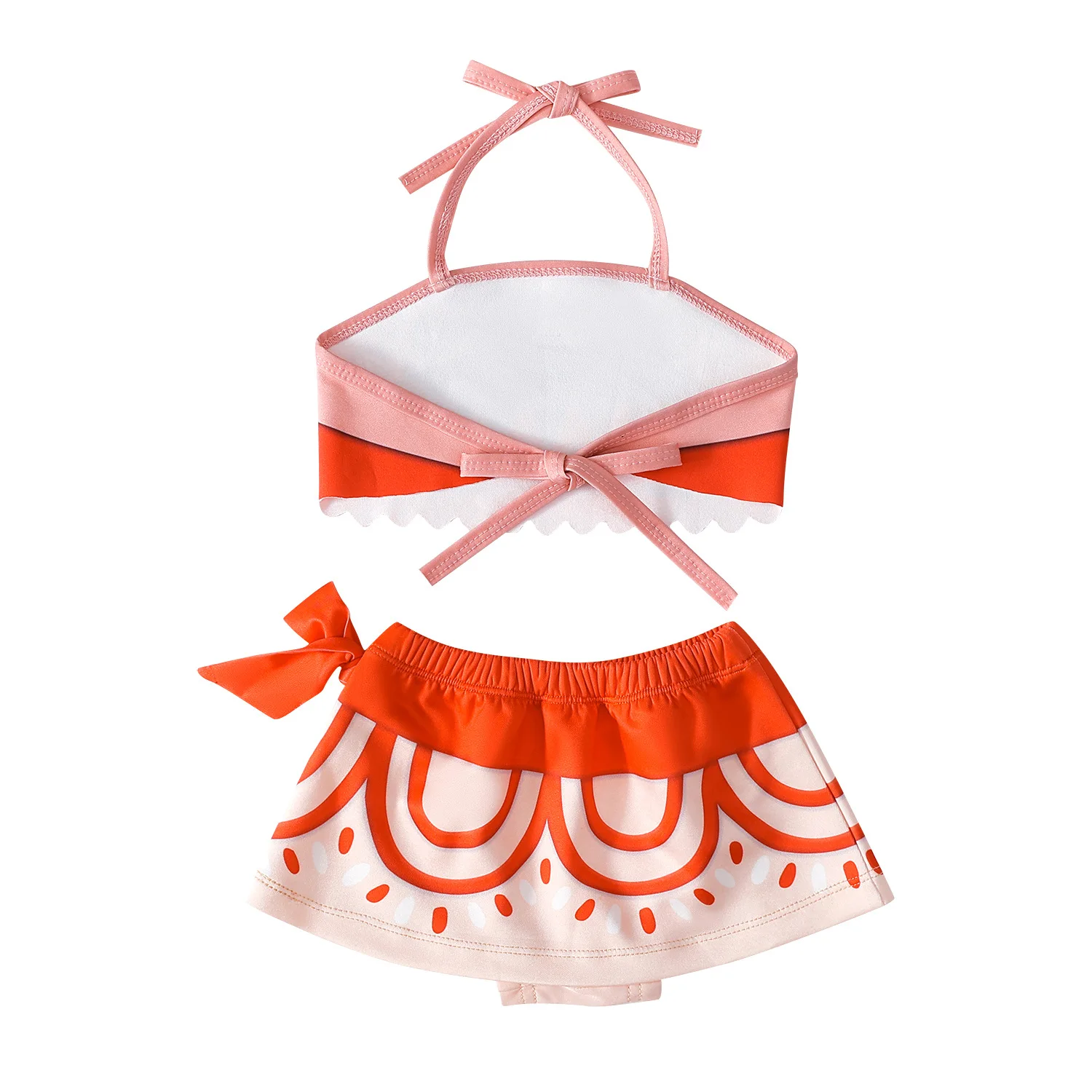 New Movie Moana 2 Dress Halloween Girl Princess Dress Hawaii Toddler Vaiana Cosplay Girls Suspender Fancy Dress Accessories Set image 3