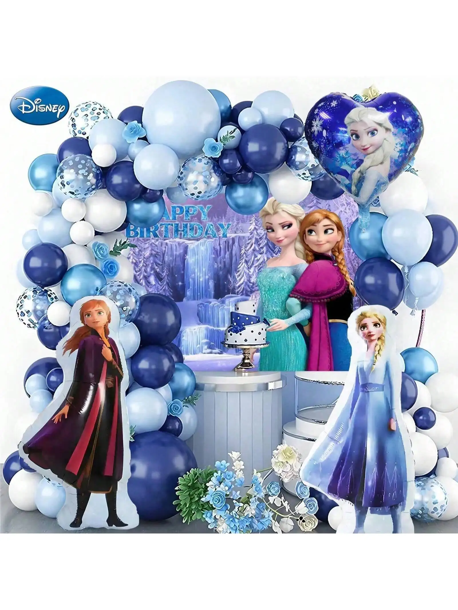 

123 шт. новый замороженный семейный сбор день рождения, латексный шар, набор фонов для воздушных шаров из алюминиевой фольги