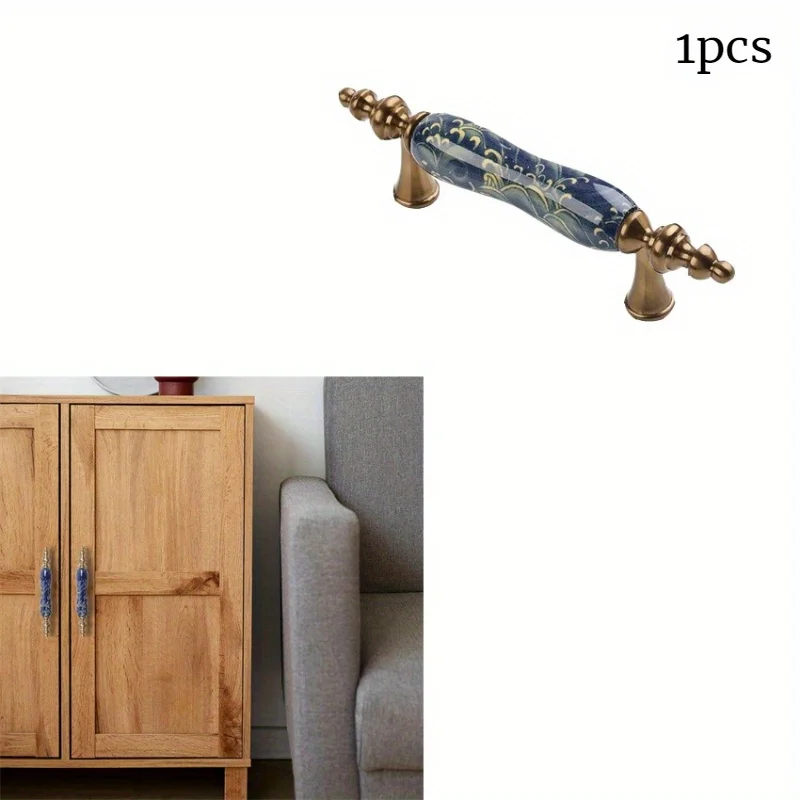 1 ชิ้นพอร์ซเลนดอกไม้สร้างสรรค์แฟชั่นโบราณ Dresser ตู้ประตูมือจับลิ้นชัก Knobs ดึง Handles