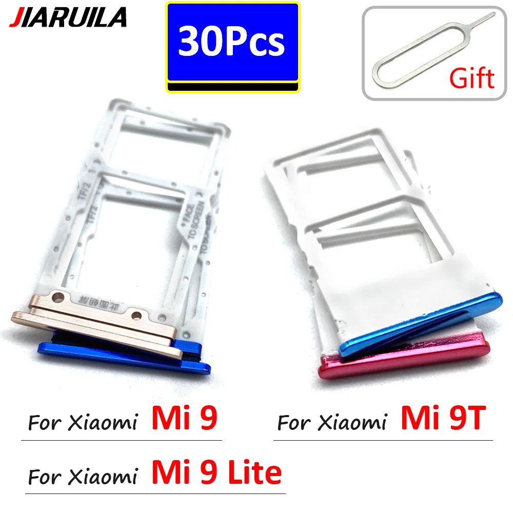 30Pcs, NEW Tested Micro Nano SIM Card Holder Tray Chip Drawer Slot Holder Adapter Socket For Xiaomi Mi 9T Mi 9  Mi 9 Lite + Pin