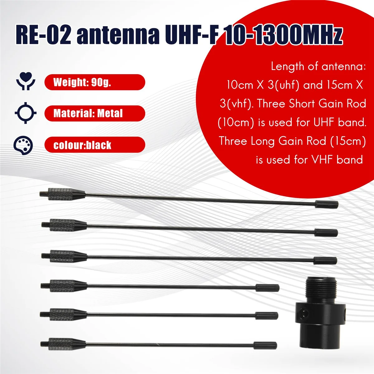 RISEN para Nagoya RE-02 Antena de rejilla de tierra Antena omnidireccional mejorada por radio móvil