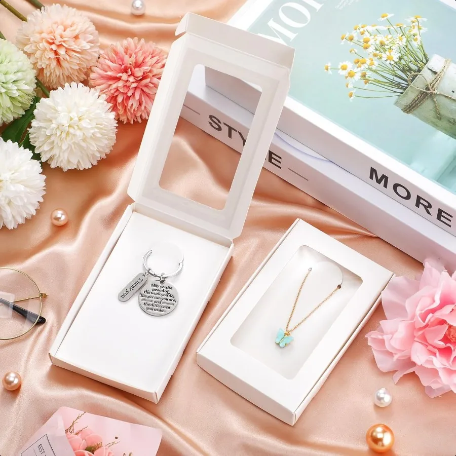 30 Pcs Jewelry Packaging Boxes 5.4"x3.4"x0.7" Paper White