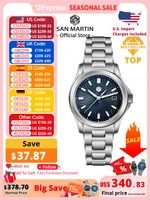 San Martin oficial 39mm Guilloche MOP Dial Gada reloj Miyota 9015 relojes mecánicos automáticos de lujo para hombres 10 ATM reloj SN0150