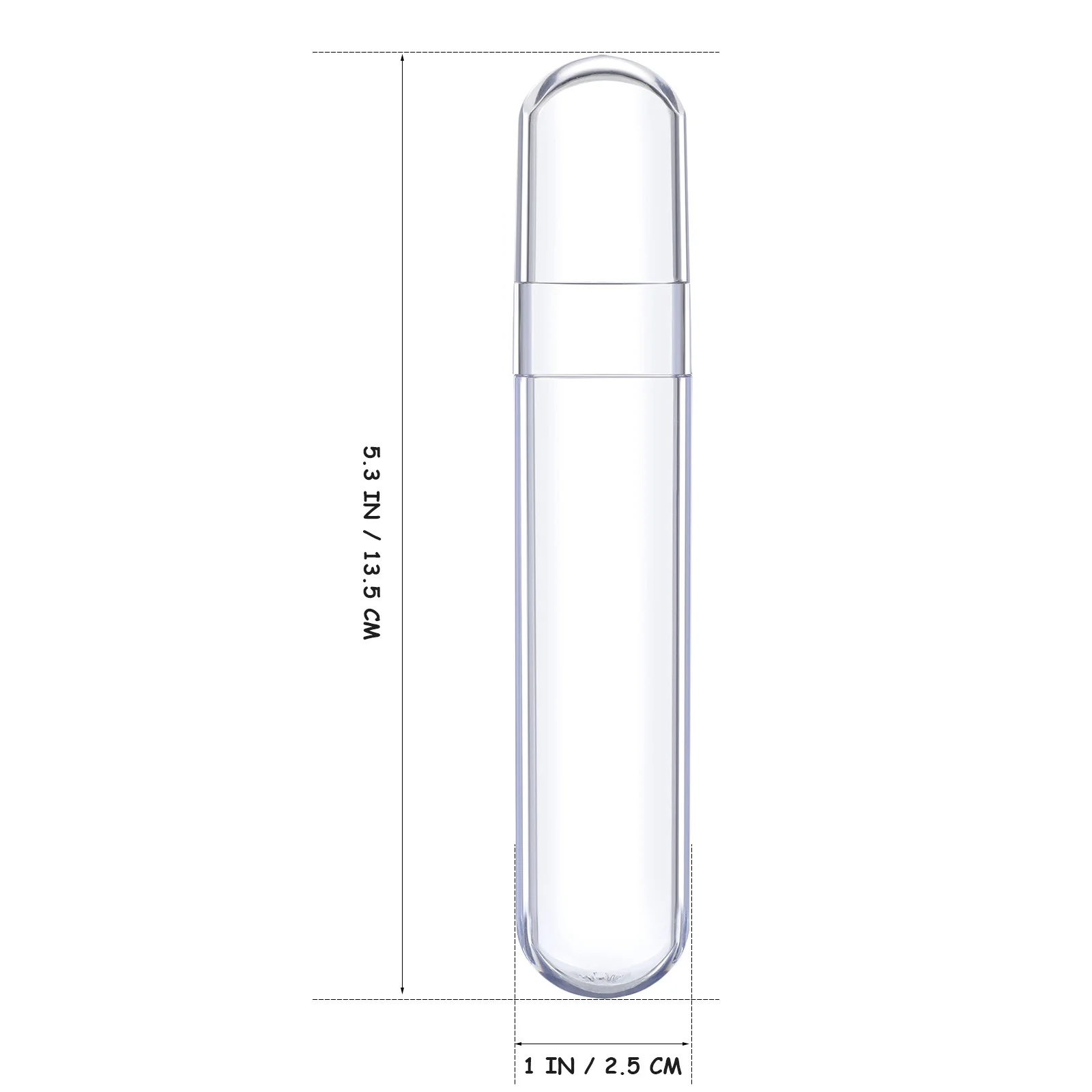 まつげエクステ用の透明なプラスチック製ピンセットケース キャップ付きの楕円形ホルダー メイクアップ用の持ち運びが簡単な収納チューブ