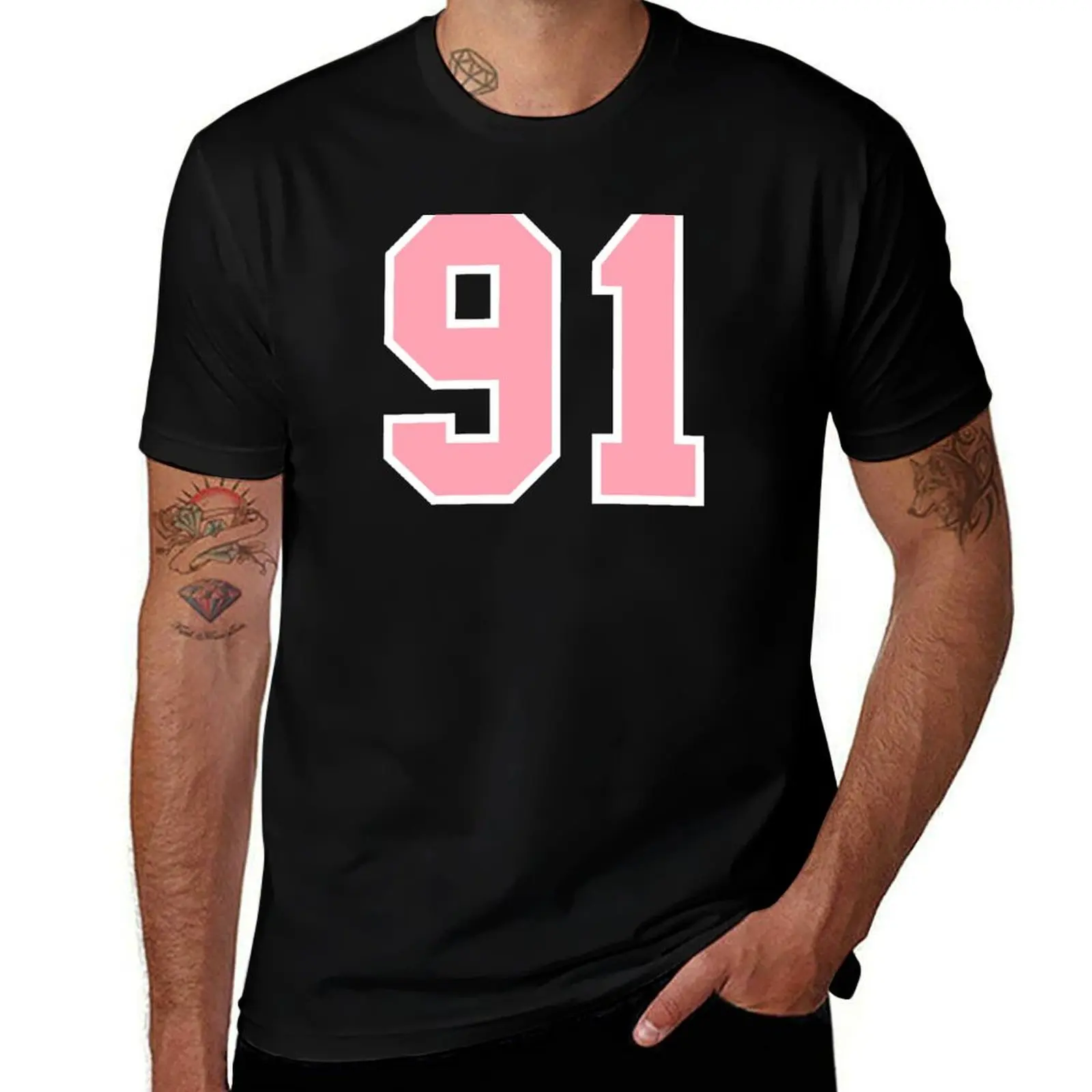 Pinky 91 Number ninety-one Girls Jersey T-Shirt Work Utility Casual Tee Shirt T-Shirt