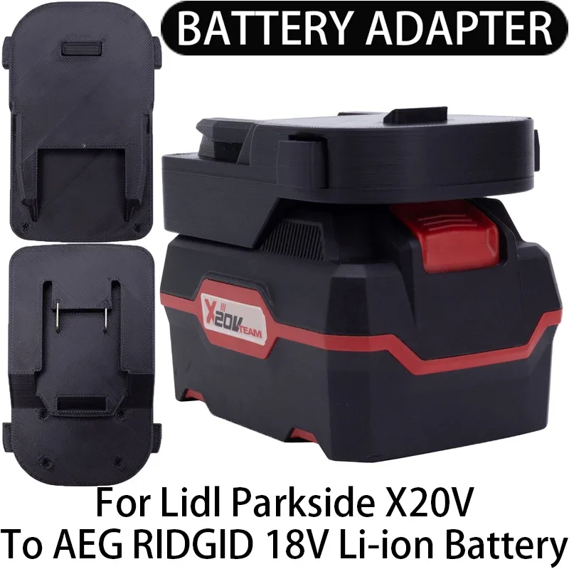 Adapter/Converter for AEG RIDGID 18V Li-ion tools Convert to Lidl Parkside X20V Li-ion battery adapter