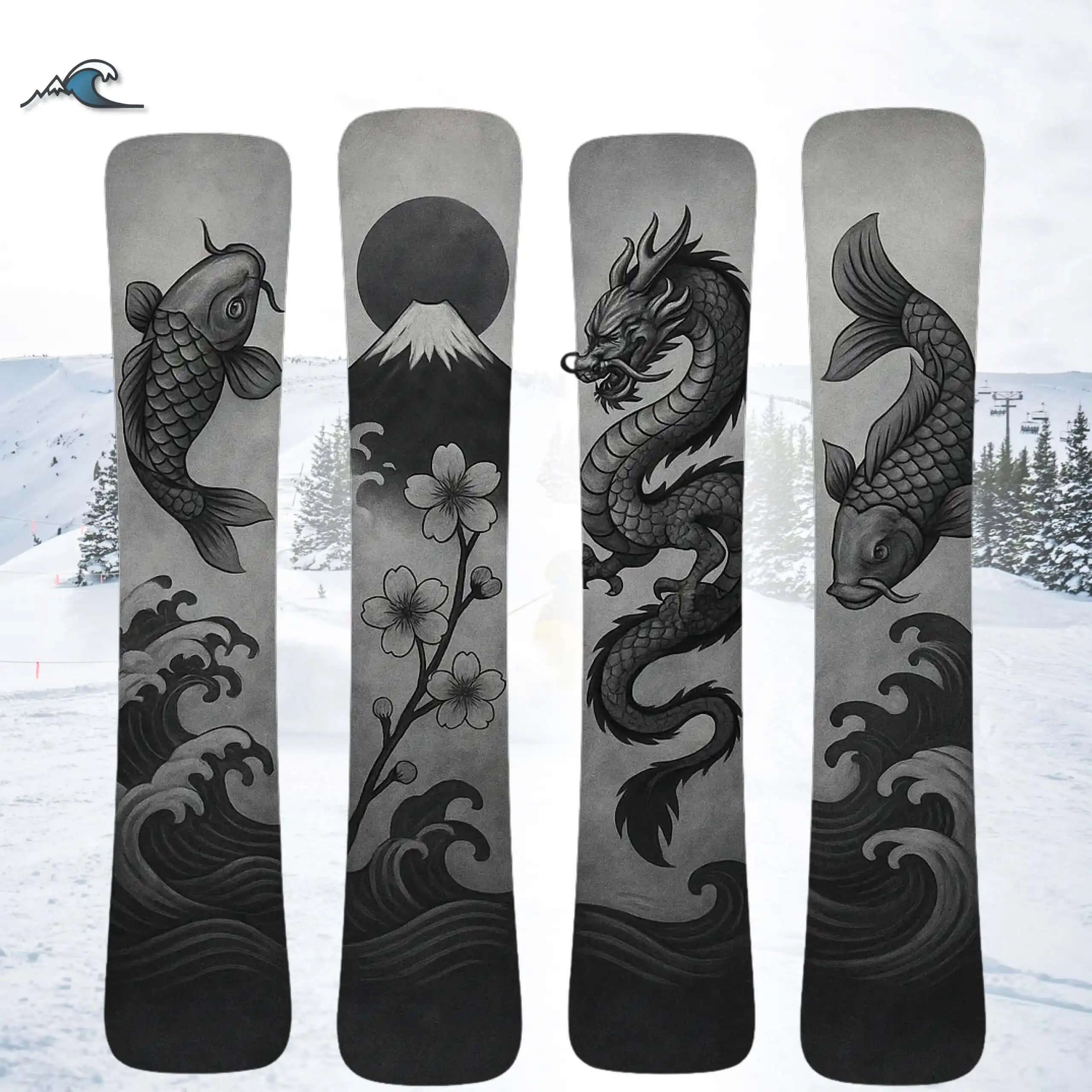 

Custom Wood Top Sheet Snowboard Full-Length Steel Edge Stiff Flex Design Advanced Riders Hammer Head Carving Board Twin 168cm