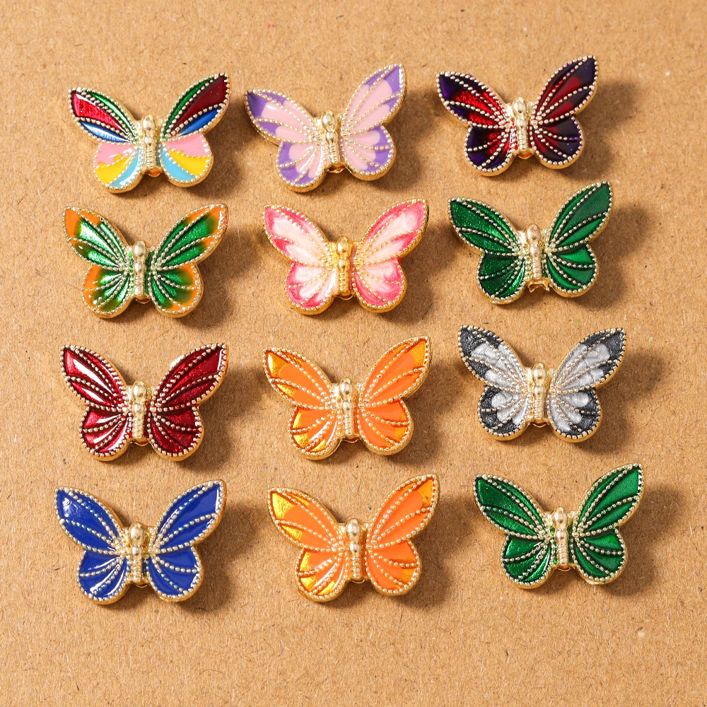 

10pcs Alloy Enamel Butterfly Charms Pendants for Jewelry Making Necklace Earrings Bracelet DIY Handmade Accessories Supplies