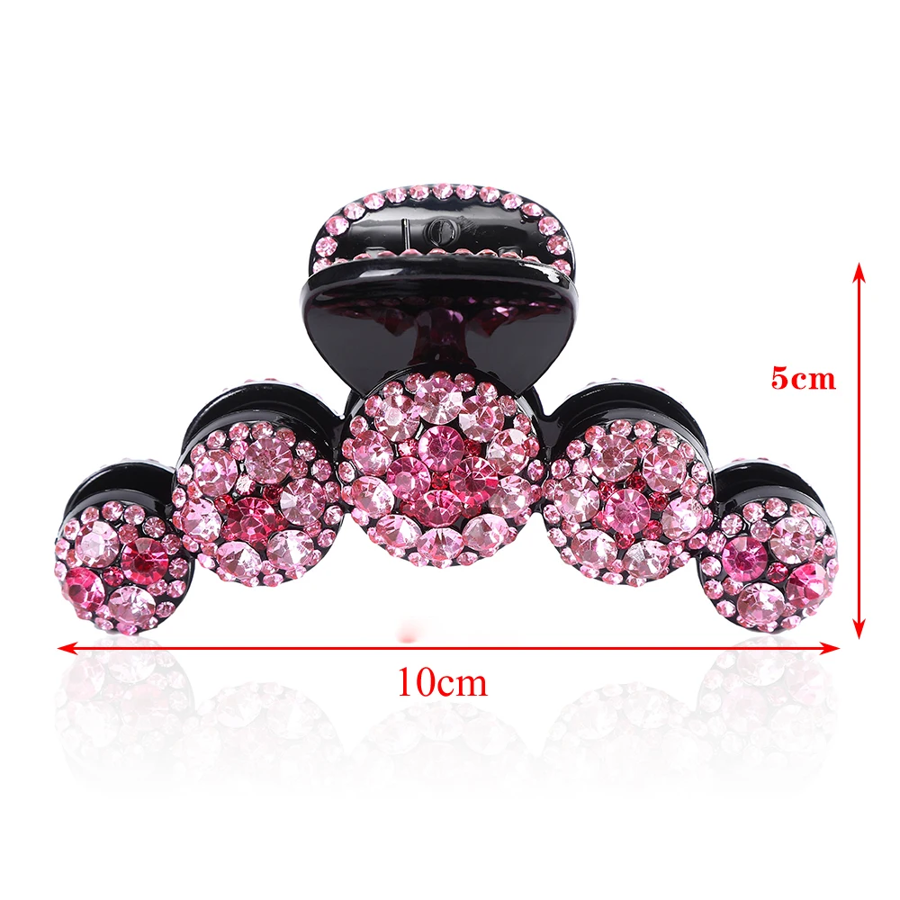 AWAYTR Large Diamond Hair Claws Crab Hairpins Crystal Hair Clips Barrettes Hairgrip Ponytail Women Hair Accessories