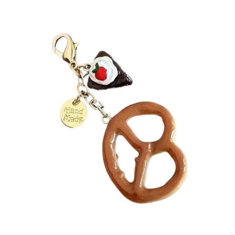 

Realistic Chocolate Pretzel Bread Coin Purse Ornament Bag Pendant Fashion Bags Accesories For Daily Essential 547A