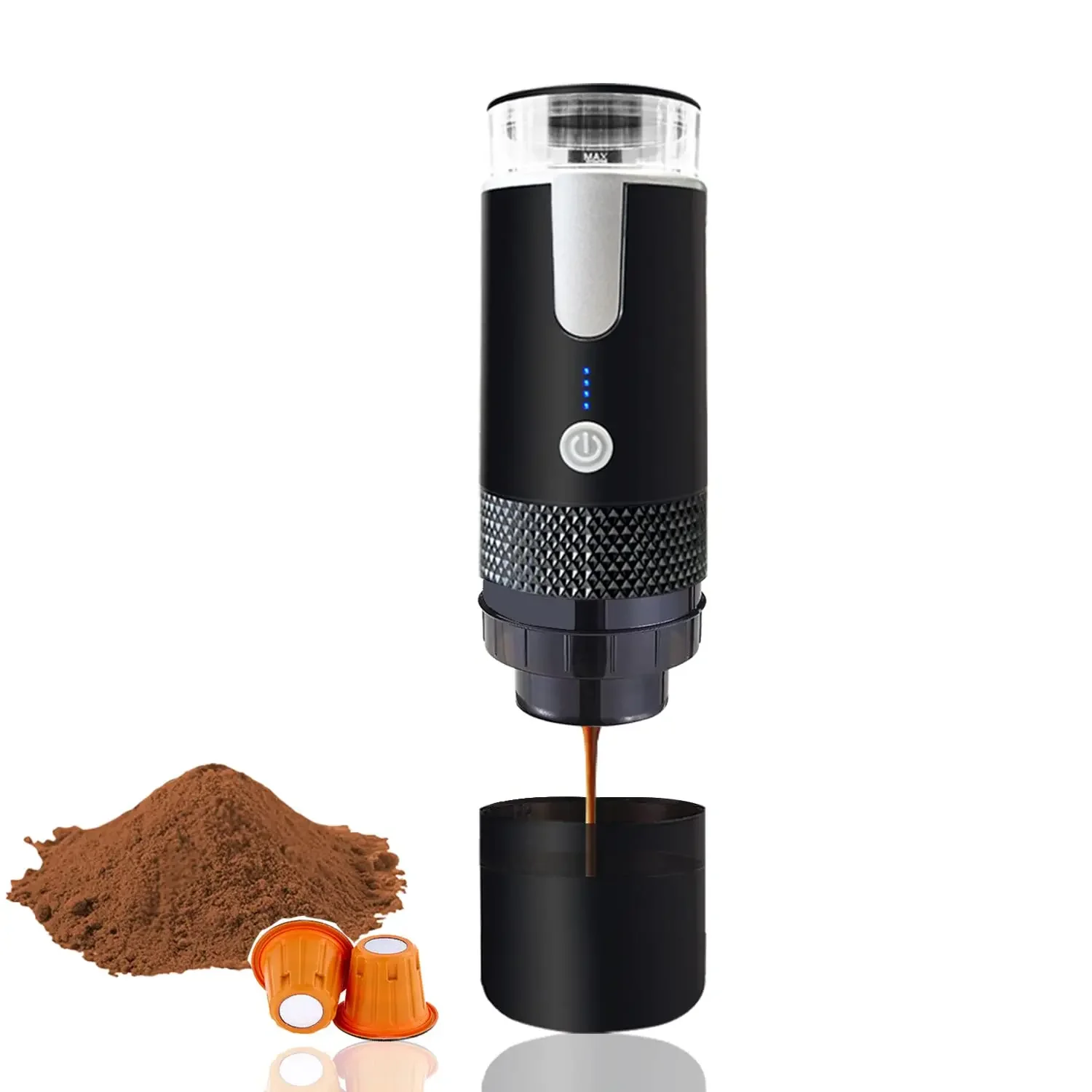 Houselin-Máquina Espresso Portátil, Cápsulas NS Compatíveis, Mini Máquina de Café Manual de Viagem, Perfeito para Camping, Viagem, Escritório