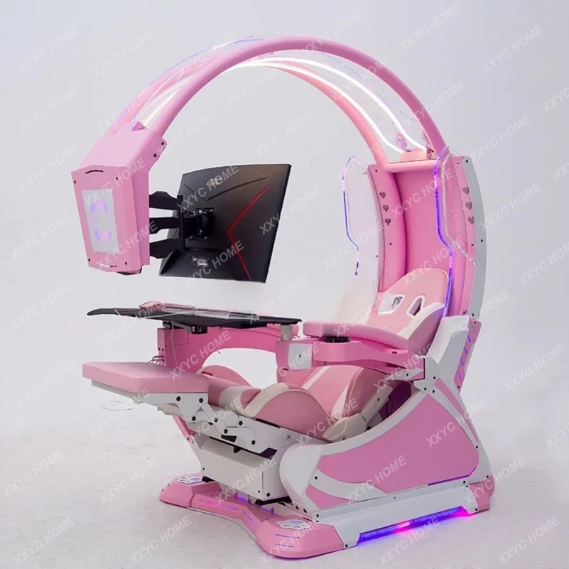A Gaming warehouse computer cockpit sedentary and comfortable computer chair zero gravity space capsule