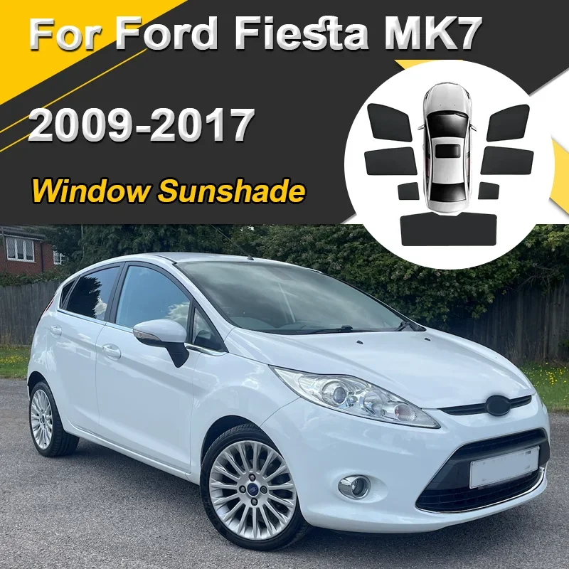 Sun Shades For Ford Fiesta MK7 Accessories Mk6 Mark VI B299 2009-2017 5-door Hatchback Sunshades Magnetic Heat insulation Visor