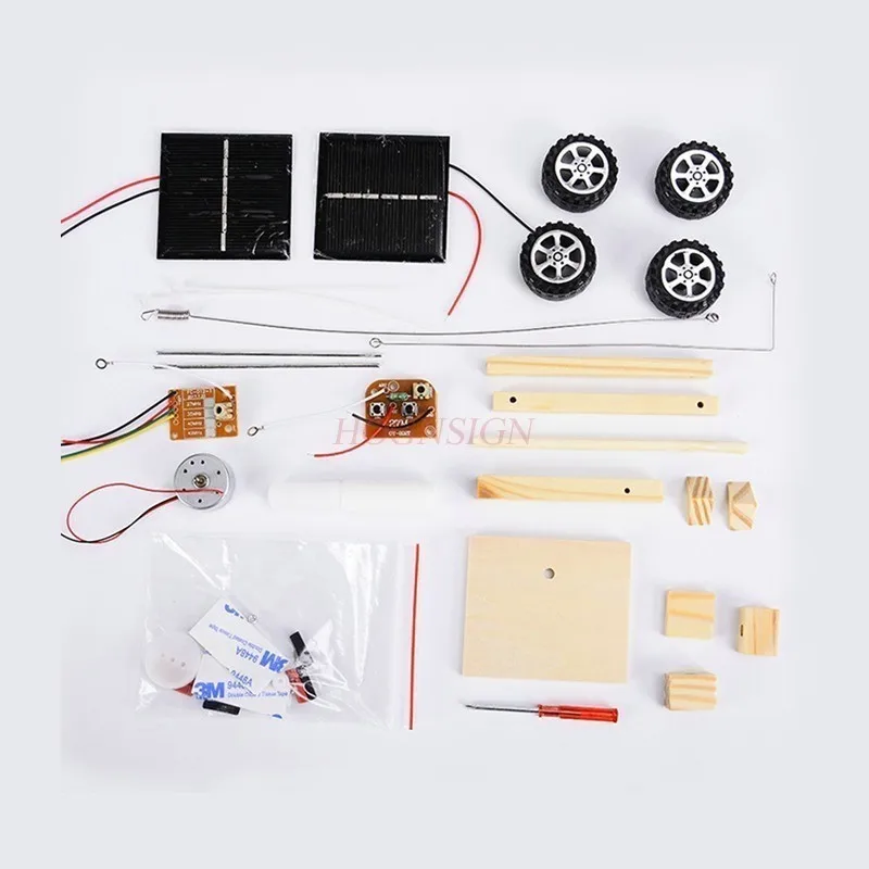 1 set  Handmade Technology, Small Invention, Physics DIY Material,Children's Science Experiment Set, Student Solar Car,