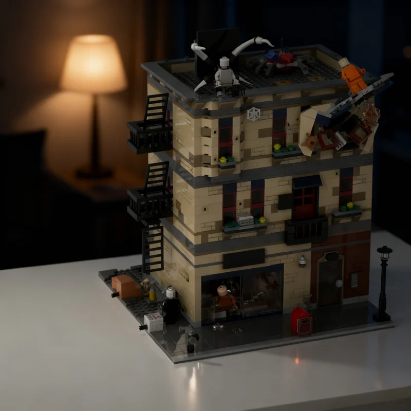 2089pcs MOC Modular Buildings Peter Parker's Apartment & Jewelry Store Modular Model Building Blocks Birthday Education Creative
