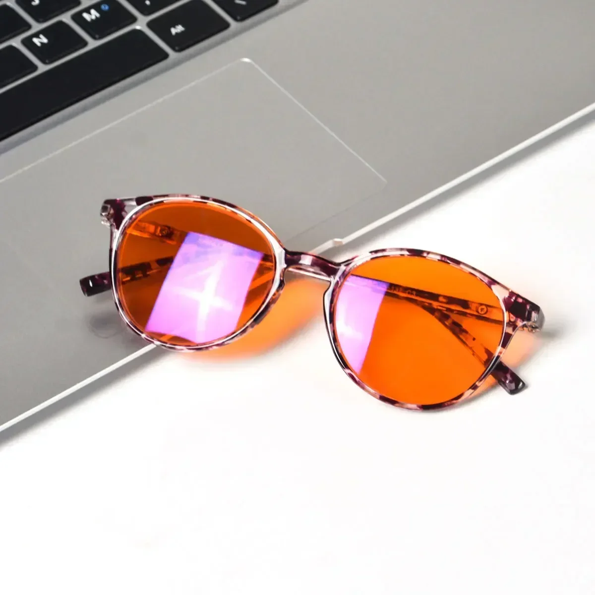 Shinu Brand Blue Light Blocking Glasses Women Red Lens For Better Sleep Orange Lens For Long Hours Working Cat Eye Glasses