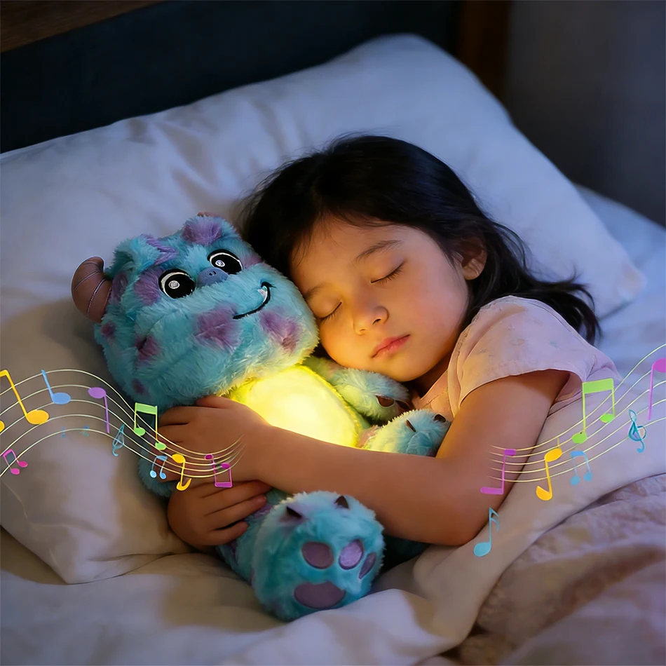 

Disney Lilo & Stitch плюшевая кукла Дыхание ребенка Peluche Kawaii успокаивающая игрушка аниме детская музыкальная свет игрушки для сна розовый стежок подарки для детей