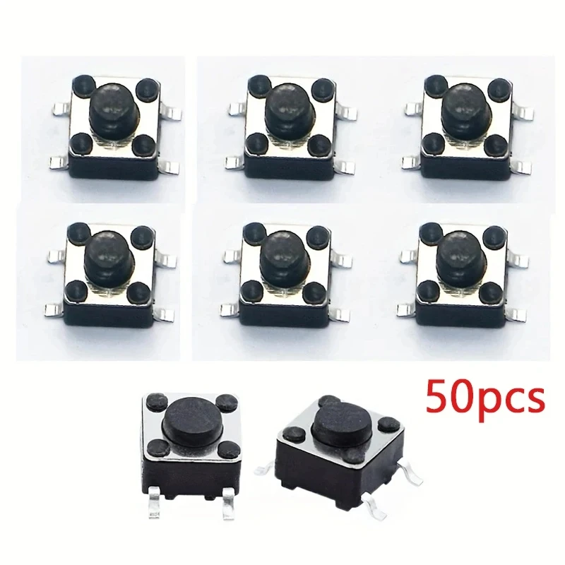 50 sztuk Mini Micro 6x6x5mm chwilowy dotykowy przełącznik wciskany 4-pinowy przycisk ON/OFF