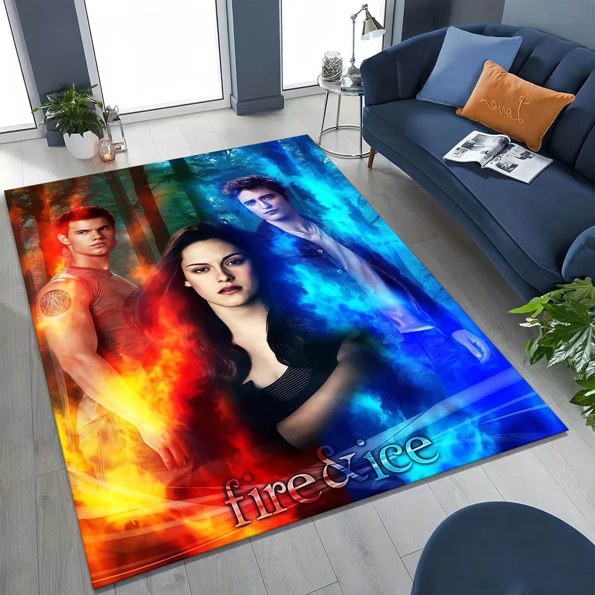 

2026 Новый ковер Twilight Saga Isabella Edward Art для спальни, гостиной, дивана, домашнего декора, нескользящий напольный коврик для больших детей