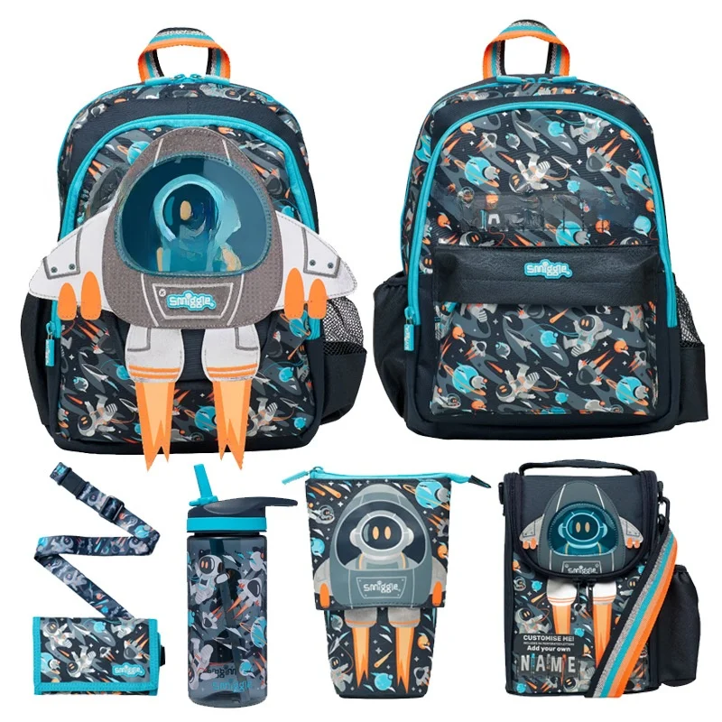 

Smiggle Australia Medium Sized Casual Outdoor Bapa for Primary School Students Double oulder Bag Card Holder