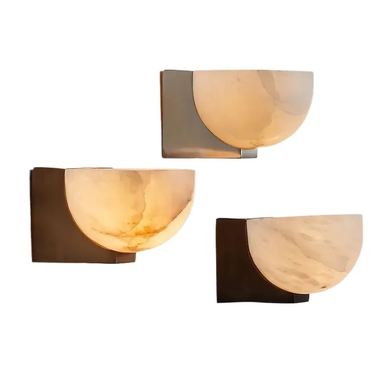 Rechargeable wall lamps in hotel bedrooms and corridors, modern luxury marble