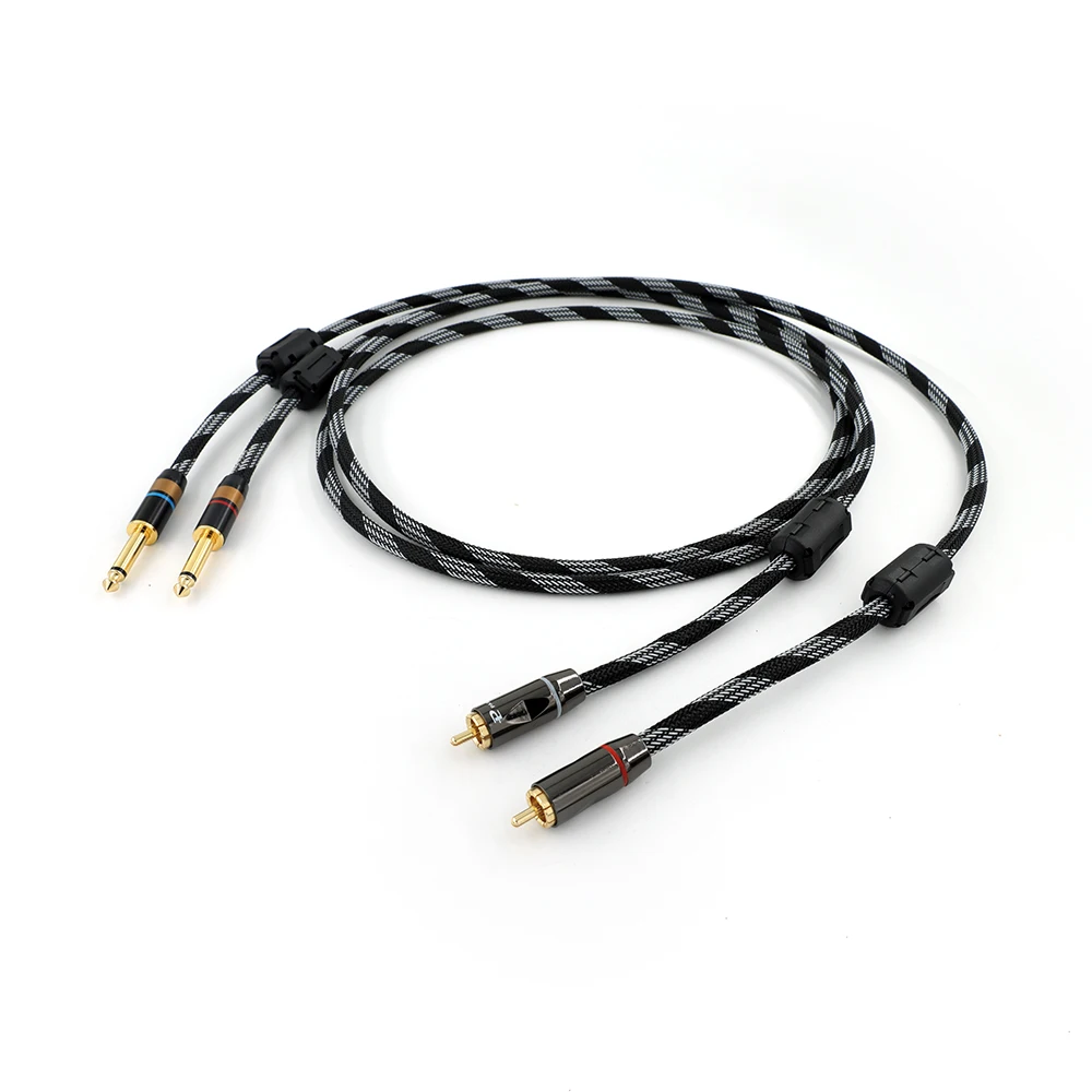 HIFI 6.5mm to RCA Canare L-4E6S audio Cable Hi-end 6N OFC Dual 6.5 to 2RCA applied to  Mixer Console Amplifier act