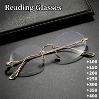 Ultra-Light Rimless Reading Glasses Anti-Blue Eyeglasses Fashion Computer Eyewear Flat Lens Presbyopia Elderly Hyperopia Glasses