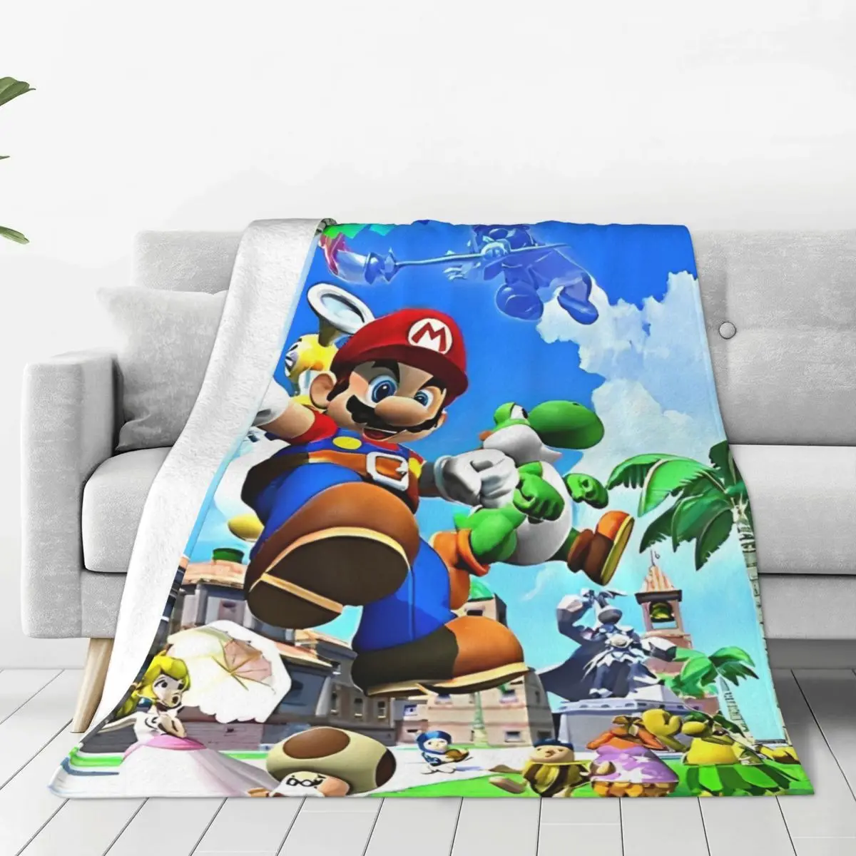 Cartoon M-marioes Soft Blankets Decorative Plush Throw Blanket Graphic Outdoor Flannel Bedspread Sofa Bed Cover