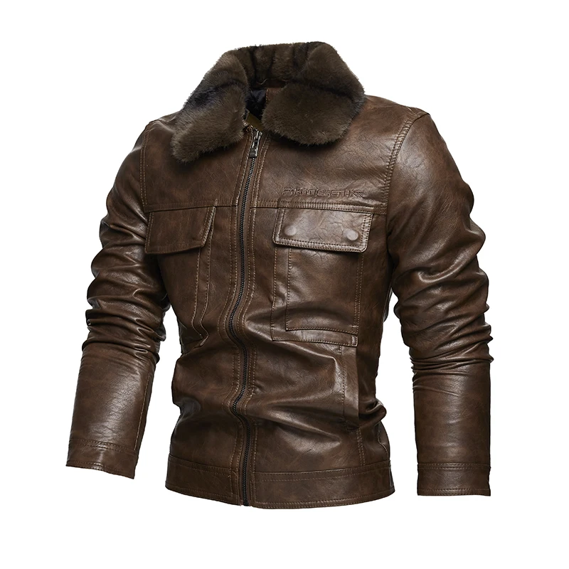 

Новая мужская кожаная куртка-косуха 2025 года, весна-осень, приталенная, повседневная, теплая, с длинными рукавами, на молнии, цветная