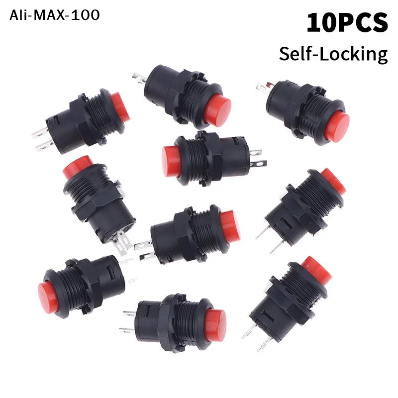 

【Au】10 шт. Новые кнопочные переключатели с фиксацией/моментальные DS427 DS428 12 мм, кнопка включения/выключения, 3А/125В переменного тока, 1.5А/250В переменного тока