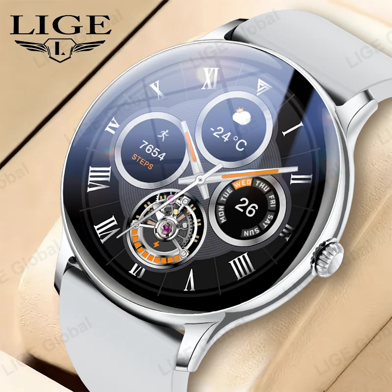 

Умные часы LIGE 2026 для Android и IOS, 1.38-дюймовый цветной экран, Bluetooth, звонки, мониторинг уровня кислорода в крови и сна, смарт-часы для мужчин и женщин
