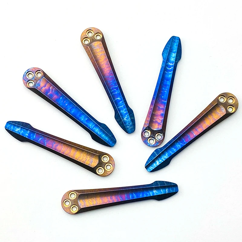 One-piece  Laser blue TC4 CNC Pocket Spider C10 Back Clip Knife Clip Titanium Alloy Spider C81 Back Clip Titanium Knife Clip