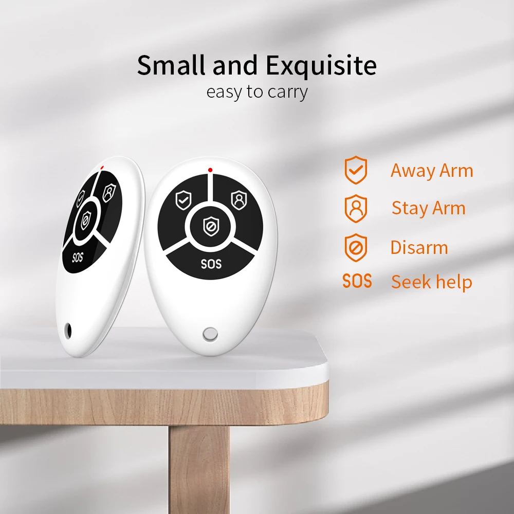 Staniot High Quality Portable 4 Keys Wireless Remote Control for Remotely Arm/Disarm Tuya Smart Home Security Alarm Systems