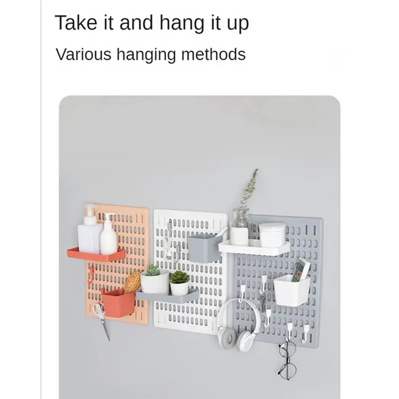 

~A837R Настенная полка с отверстиями, крючки, самоклеящаяся полка для хранения, настольная комната, различные аксессуары для хранения наушников с дистанционным управлением, A, L