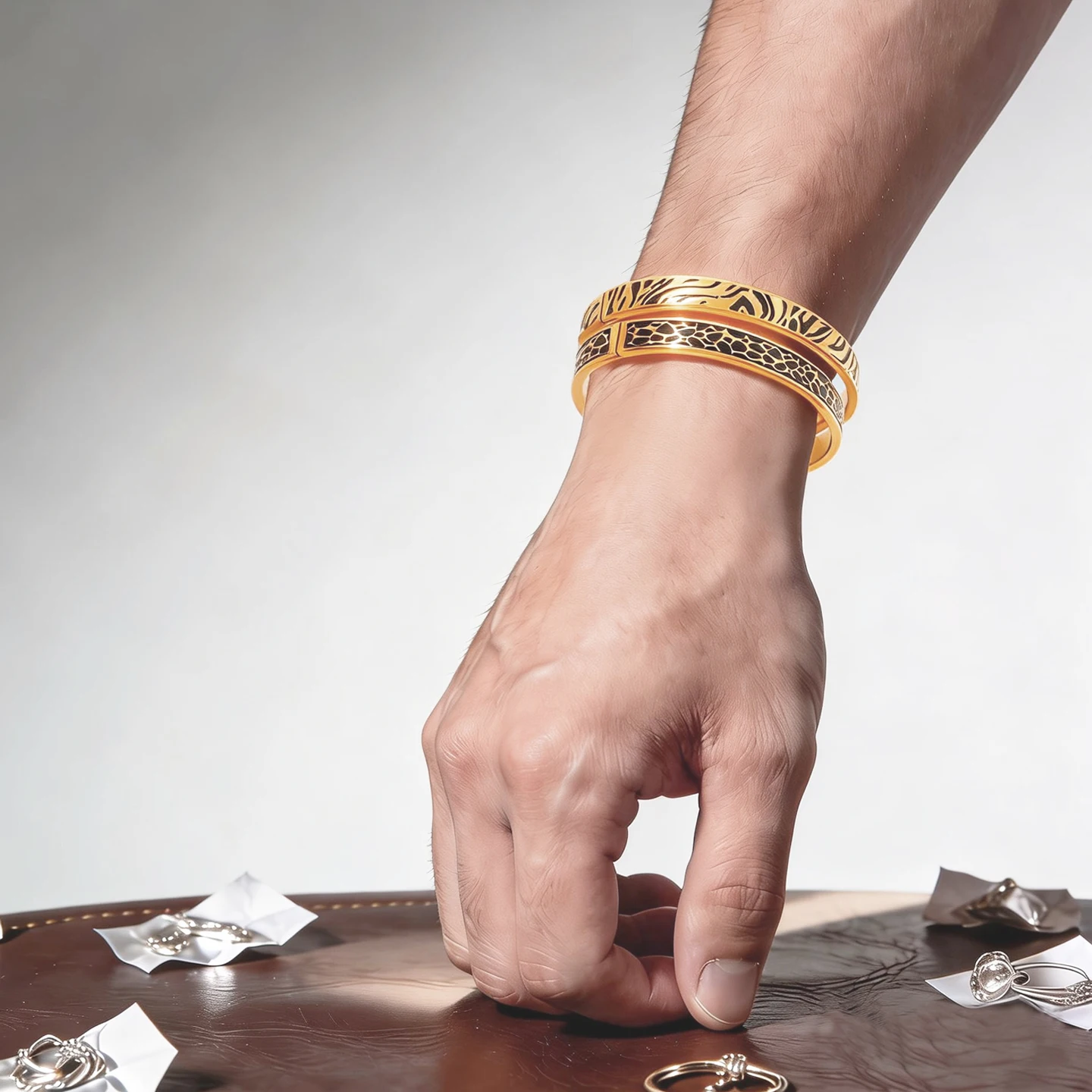 8mm Stainless Steel Bracelet with Epoxy Color Pattern, Multiple Graphic Design Resin Inlay Gold Silver Black Men Hip Hop Jewelry