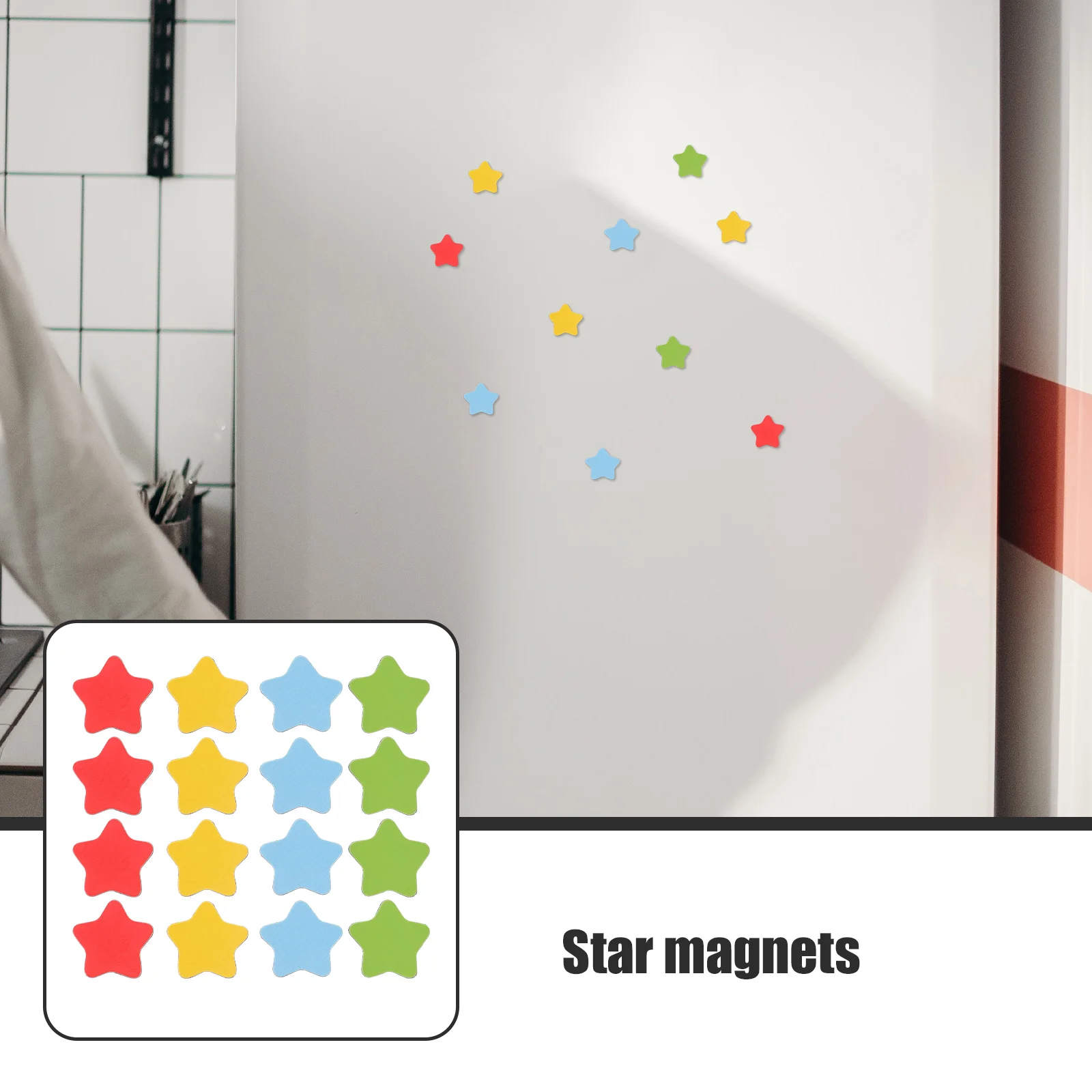 80 pegatinas decorativas magnéticas para el aula, imanes de estrellas, nevera, pizarra blanca, oficina