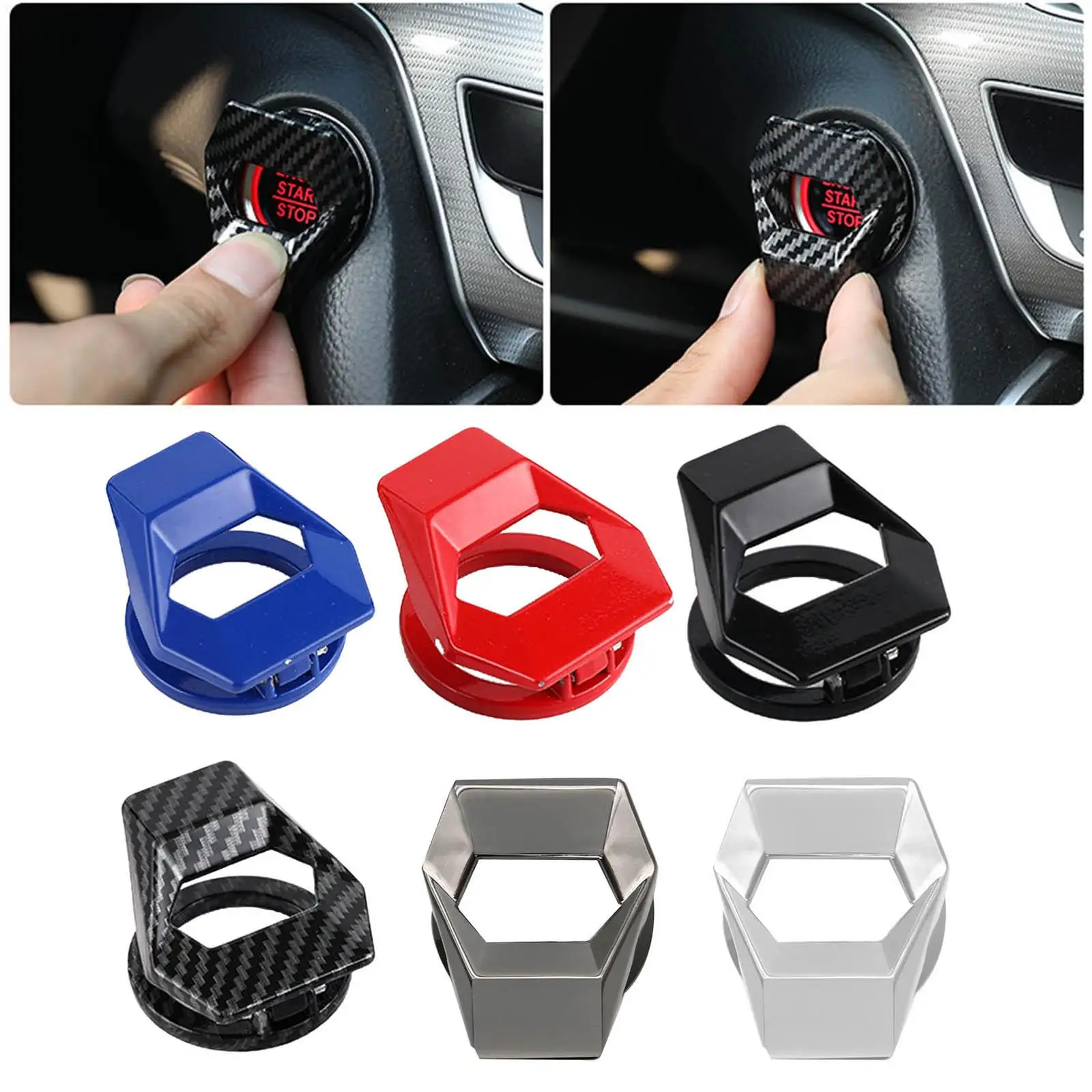 Car Engine Start Stop Switch Button Cover Delicate Edging Process Durable