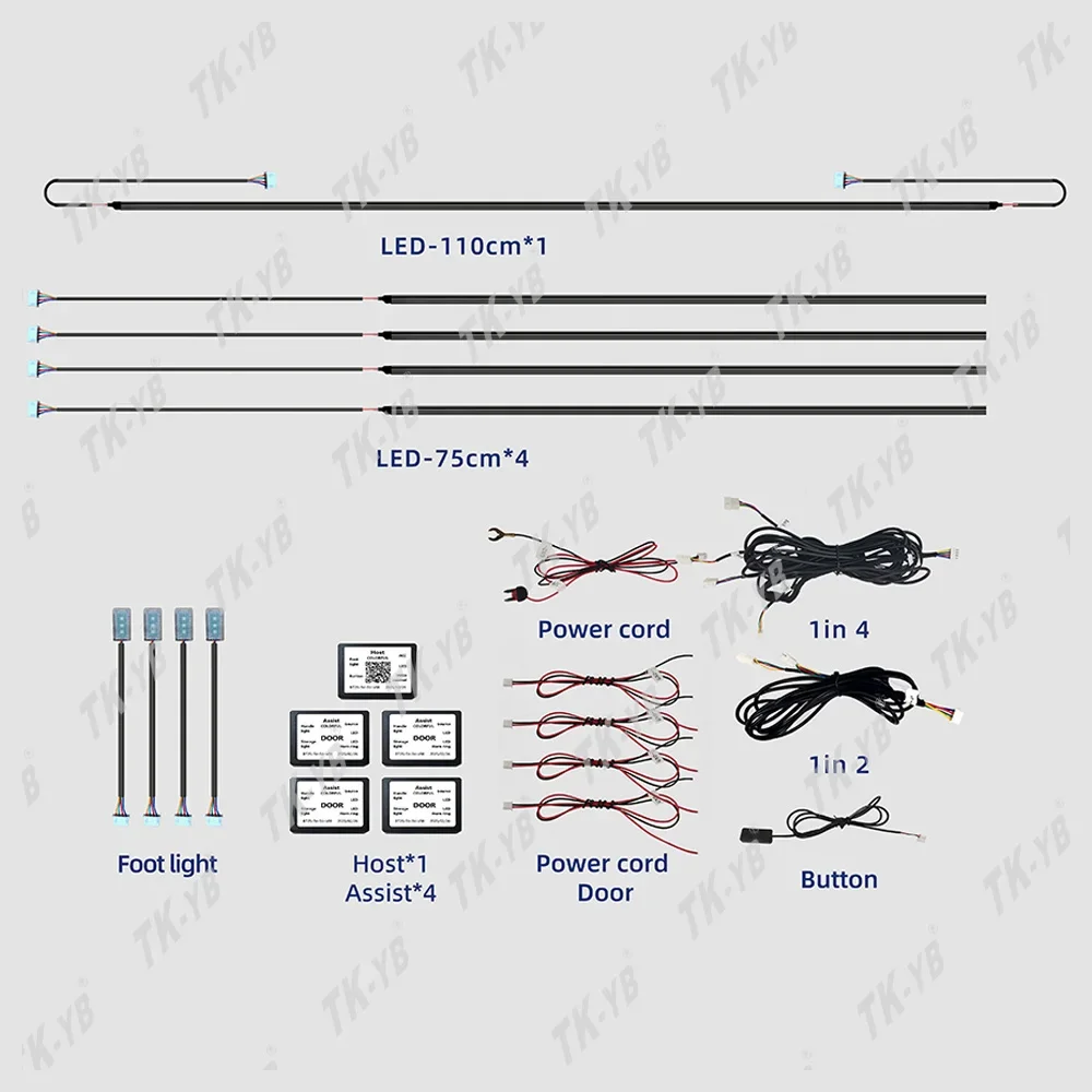 Free Sample car ambient light 10 in 1 Led Car Interior Ambient Light Acrylic Fiber Optic Rgb Car Interior Optical Acrylic Strip